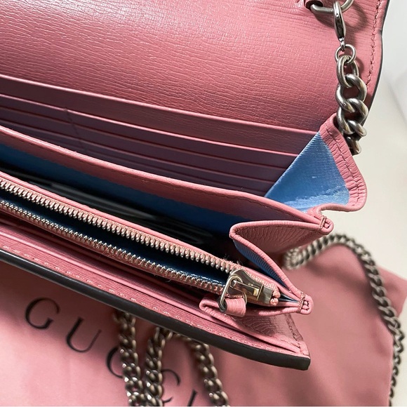 GUCCI Dionysus Super Mini Bag Pink GG Hearts & Stars Print - Picture 9 of 11